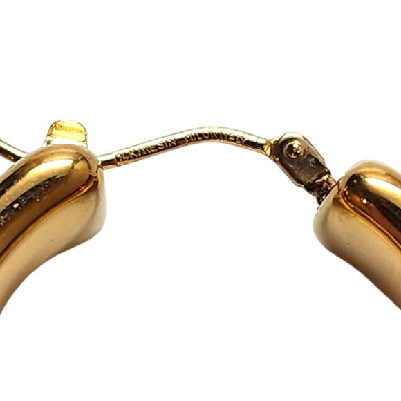 14K Yellow Gold Wide Hoop Earrings #22718 - Picture 6 of 6